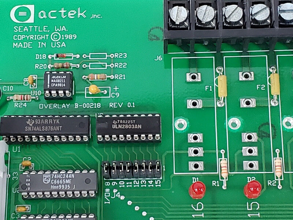 ACTEK INC. IOM-116 I/O CONTROL BOARD B-00218 REV. 0.1 B-00219 B-00220 IOM116