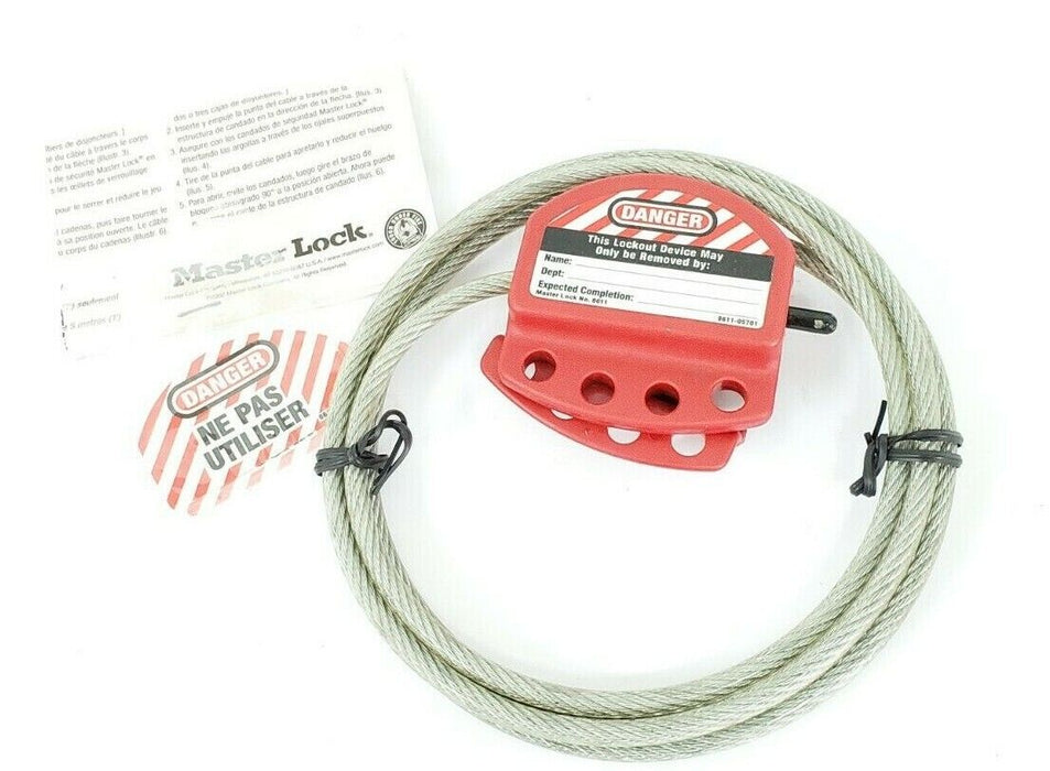 NEW MASTER LOCK 8611 ADJUSTABLE CABLE LOCKOUT HASP 126775 8611-05700 861105700