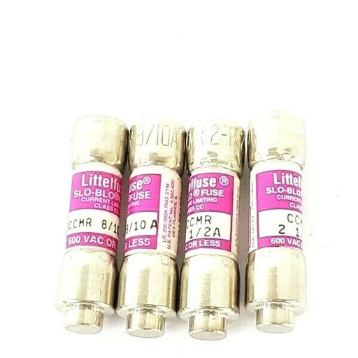 LOT OF 2 NEW LITTELFUSE CCMR 2 1/2A SLO-BLO FUSES & (2) CCRM 8/10A CLASS CC