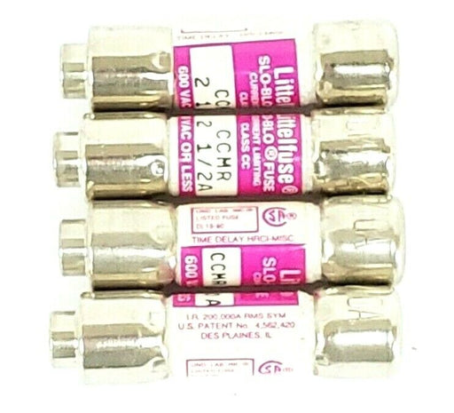 LOT OF 2 NEW LITTELFUSE CCMR 2 1/2A SLO-BLO FUSES & (2) CCRM 8/10A CLASS CC