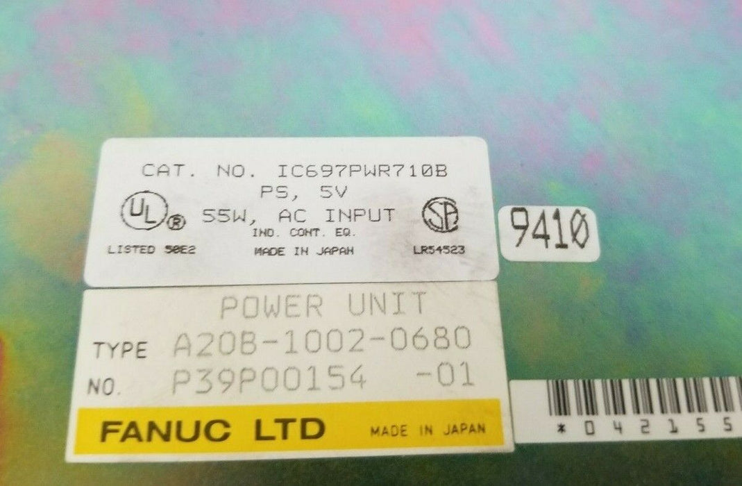 GE FANUC IC697PWR710B POWER SUPPLY MODULE 5V 55W A20B-1002-0680