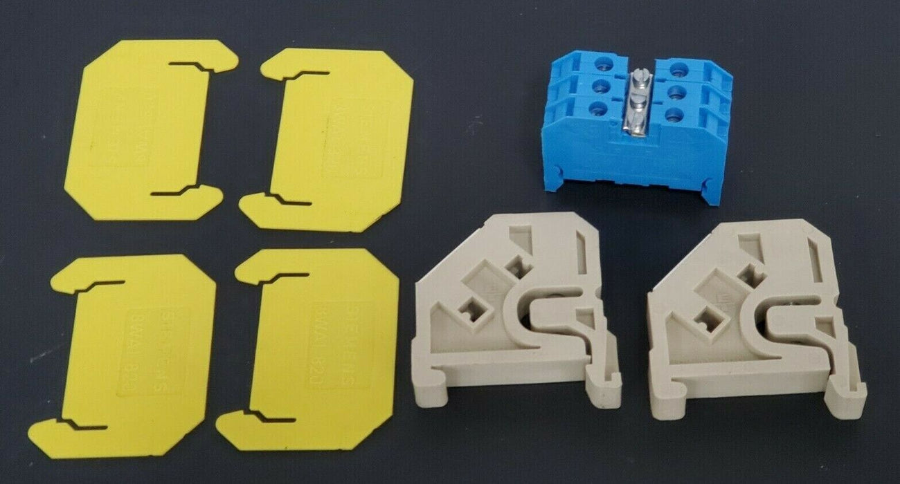 LOT OF 9 VARIOUS SIEMENS TERMINAL ACCESSORIES (2) 8WA1-808 (3) 8WA1 011-1BF23