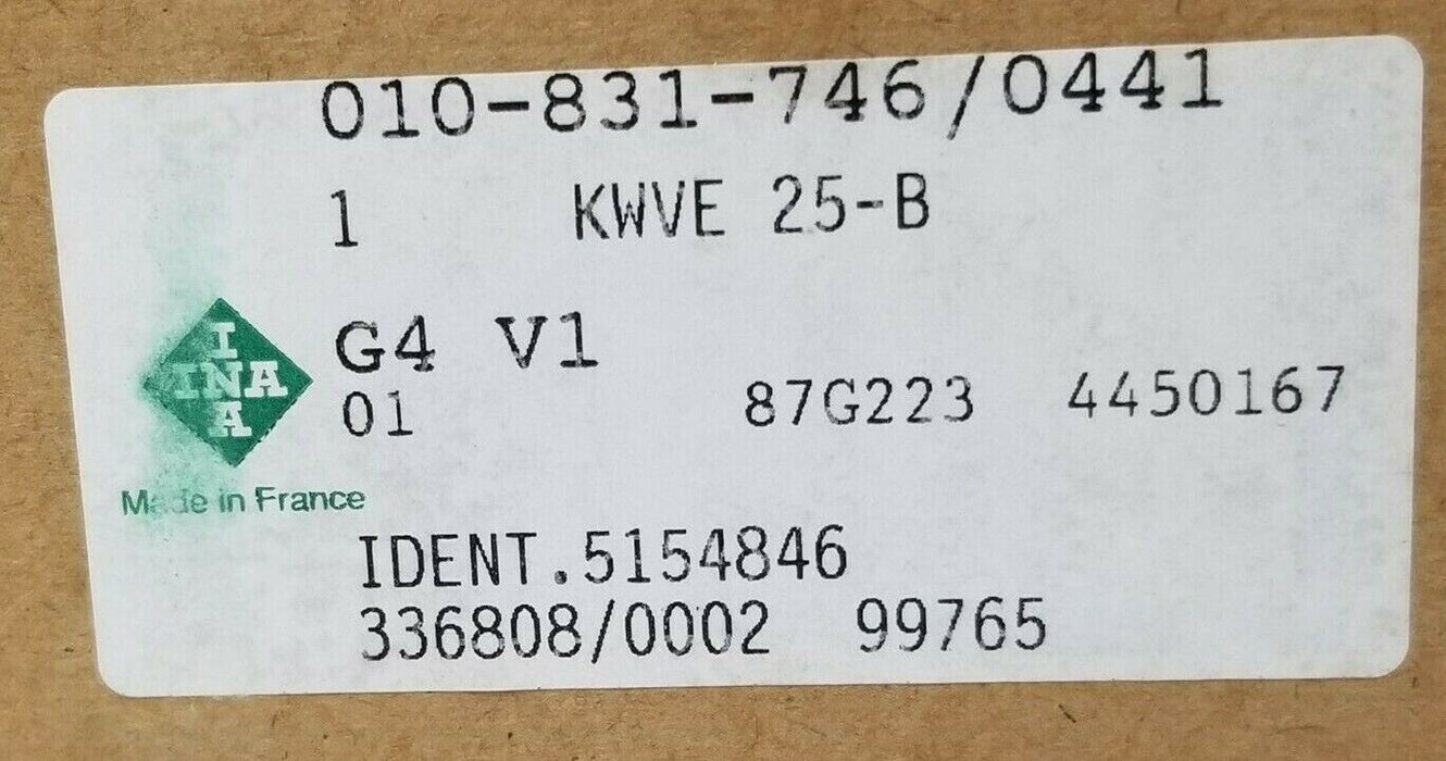 NIB INA KWVE25B-G4-V1 LINEAR BEARING GUIDE W/ MKVD25-B DUMMY GUIDEWAY