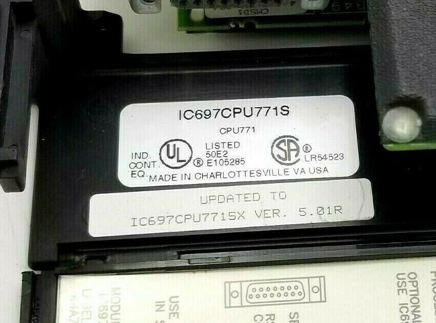 GE FANUC IC697CPU771S CPU MODULE W/ IC697MEM713B 512KB CMOS MEMORY IC697CPU771S