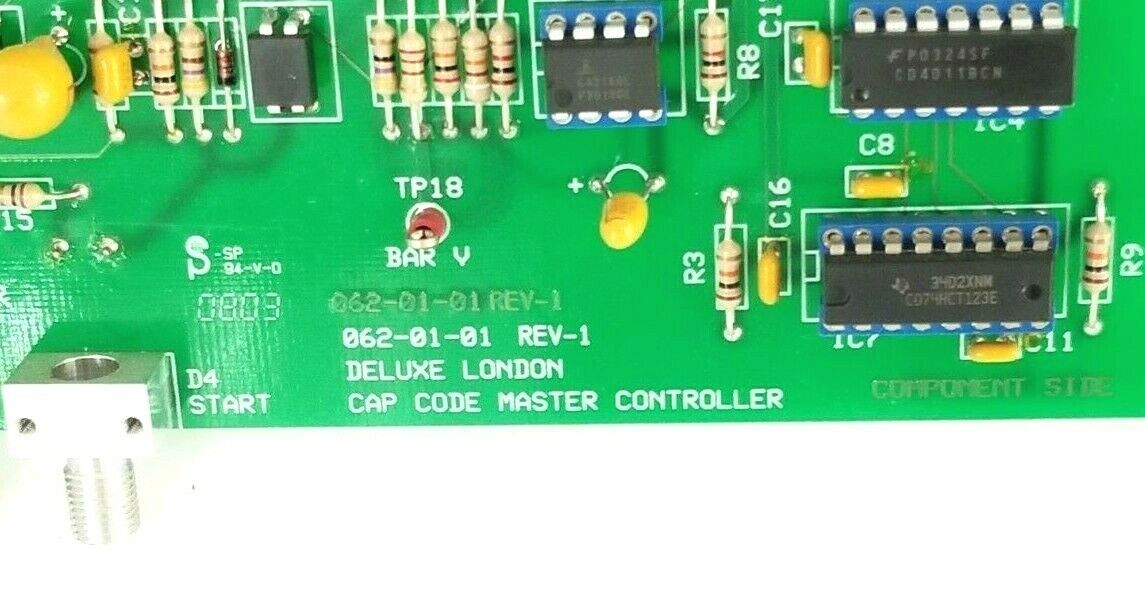 DELUXE LONDON 062-01-01 REV: 1 CAP CODE MASTER CONTROLLER BOARD FCT-P-MAIN-V4.29