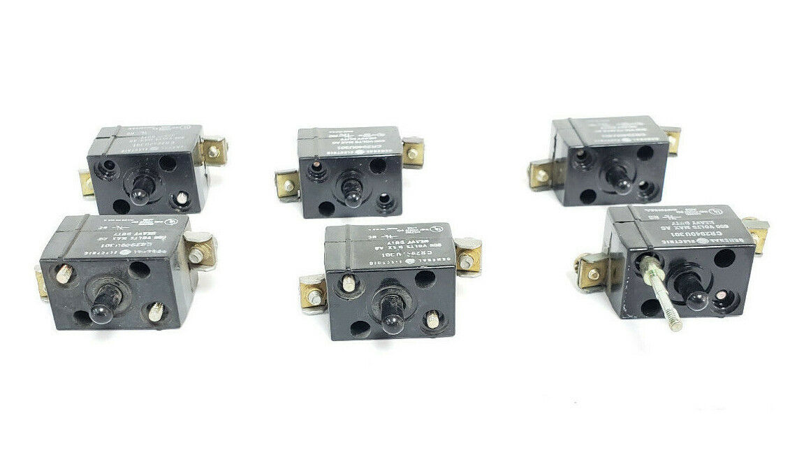 LOT OF 6 GENERAL ELECTRIC CR2940U301 CONTACT BLOCKS, 1NC, 600VAC MAX