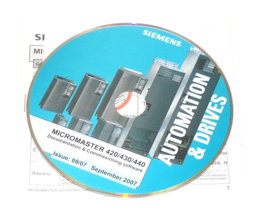 NEW SIEMENS A5E01045378A MICROMASTER 420/430/440 DOCUMEN./COMMISS. SOFTWARE