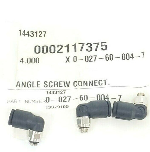 LOT OF 3 NEW KRONES 0-027-60-004-7 ANGLE SCREW CONNECTORS 0027600047, 1443127