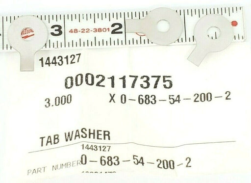LOT OF 3 NEW KRONES 0-683-54-200-2 TAB WASHERS 0683542002, 1443127, 0002117375