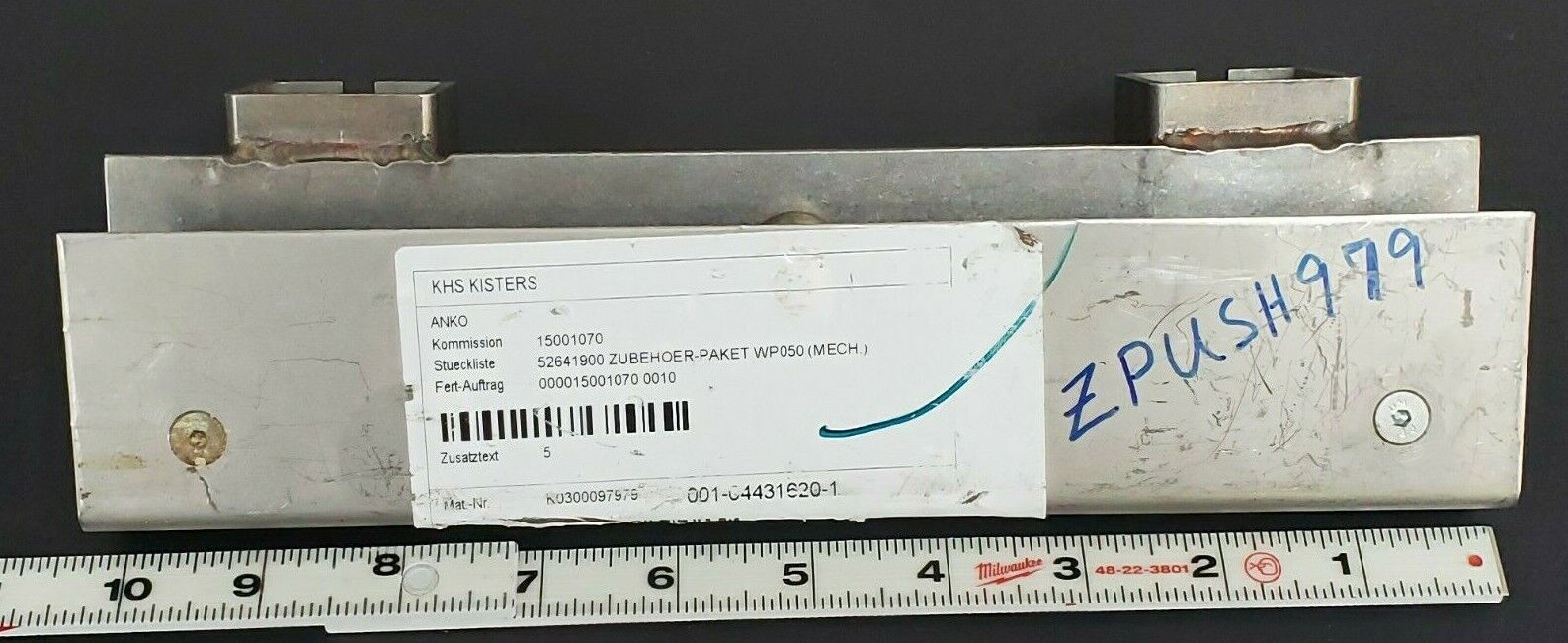 NEW KHS KISTERS ANKO ZPUSH979 FOLDER / PUSHER ASSEMBLY 52641900 WP050 0300097979