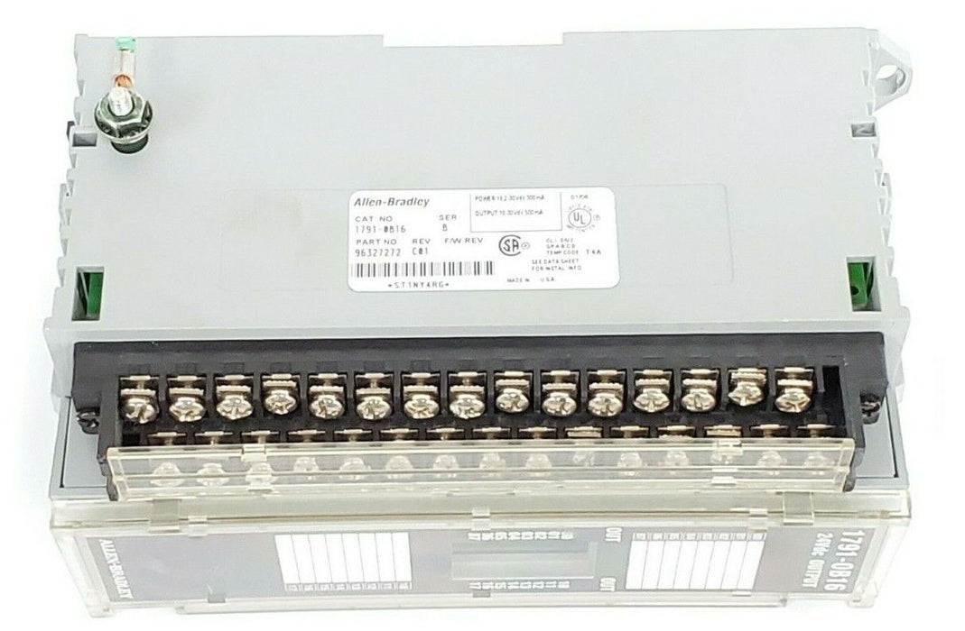 ALLEN BRADLEY 1791-0B16 I/O BLOCK 17910B16 SER. B REV. C01, 24VDC, P/N: 96327272