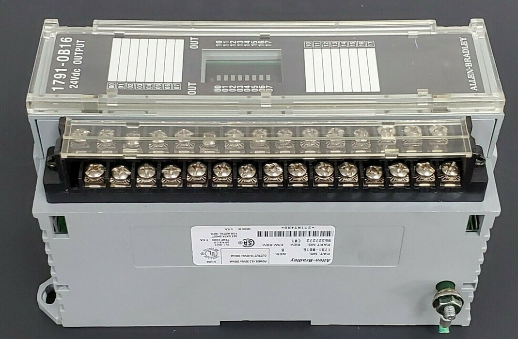 ALLEN BRADLEY 1791-0B16 I/O BLOCK 17910B16 SER. B REV. C01, 24VDC, P/N: 96327272