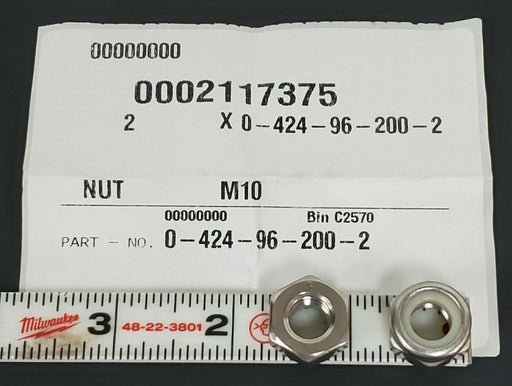 LOT OF 2 NEW KRONES 0-424-96-200-2 NUTS M10, 0424962002