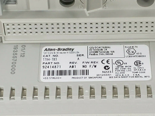 LOT OF 4 ALLEN BRADLEY 1794-TB3 TERMINAL BASES 1794TB3 SER. A REV. A01