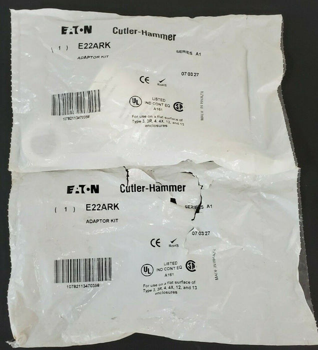 LOT OF 2 NEW EATON CUTLER-HAMMER E22ARK ADAPTOR KITS SER. A1 (1 OPENED)