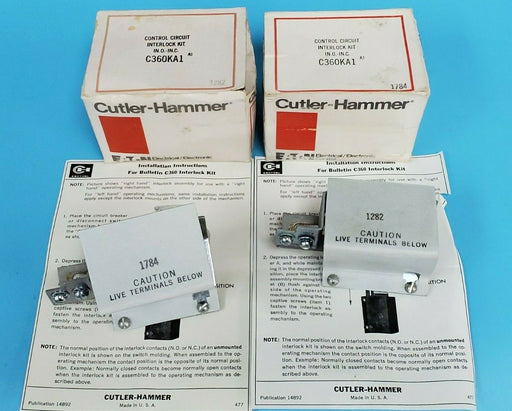 LOT OF 2 NIB EATON CUTLER-HAMMER C360KA1 INTERLOCK KITS 1NO/1NC SER. A1