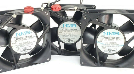 LOT OF 3 NMB 4715FS-12W-B50 FANS 4715FS12WB50, 115V~AC 50/60HZ, .21/.19A
