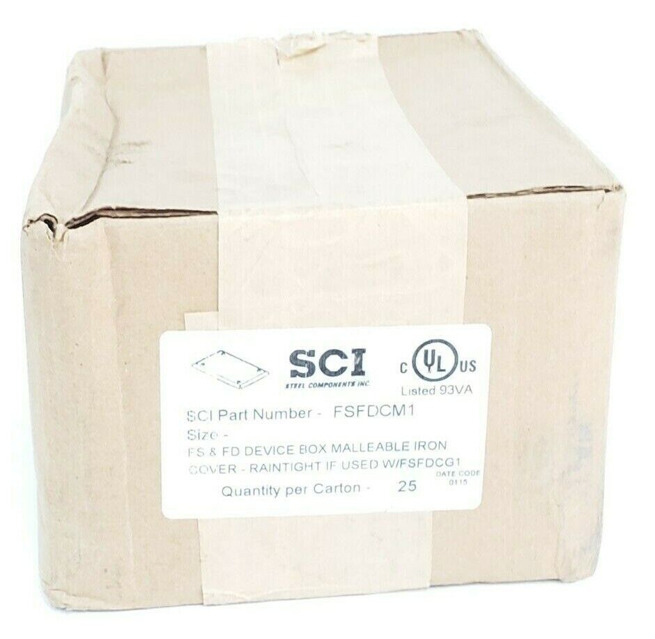 NIB SCI FSFDCM1 FS & FD DEVICE BOX MALLEABLE IRON COVER (QTY: 25)