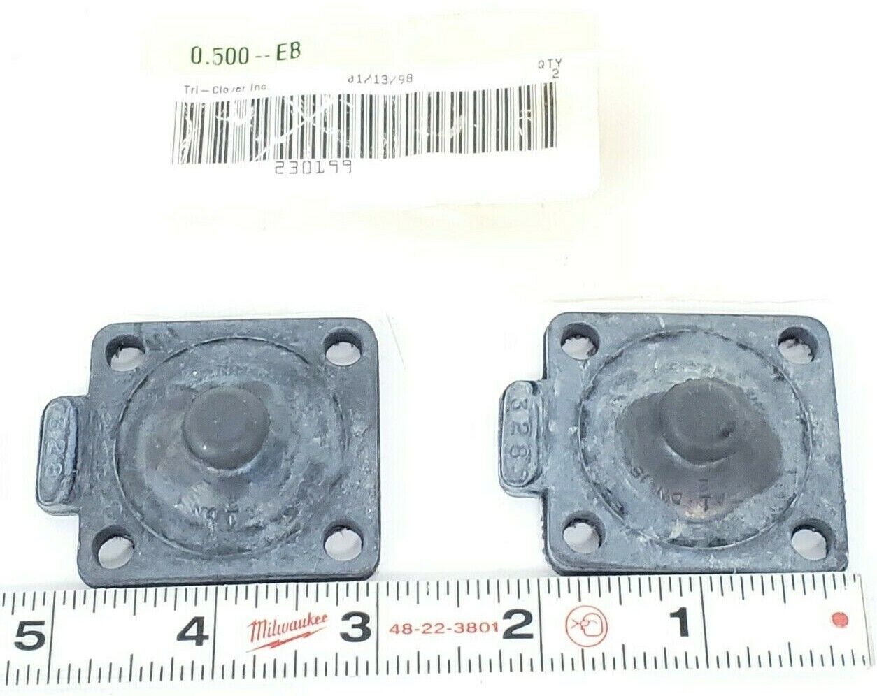 LOT OF 2 NEW TRI-CLOVER 0.500-EB DIAPHRAMS 230199
