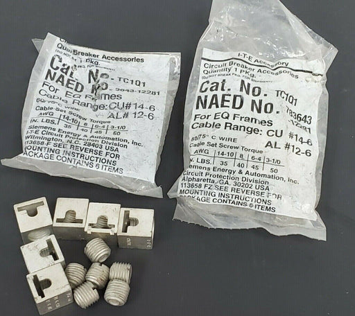 LOT OF 2 NEW ITE SIEMENS TC1Q1 CIRCUIT BREAKER LUG KITS (2 PACKS OF 6)