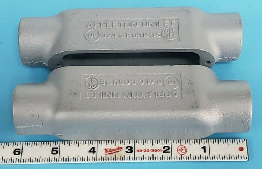 LOT OF 2 NIB APPLETON C75-M CONDUIT BODIES / UNILETS 3/4" TYPE C FORM 35 C75M