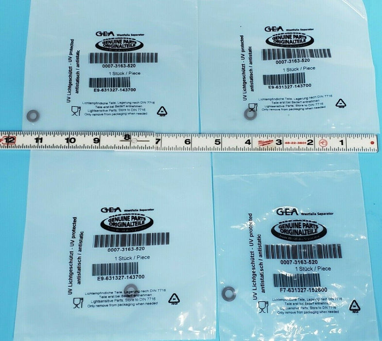 LOT OF 4 NEW GEA 0007-3163-520 O-RINGS E9-631327-143700