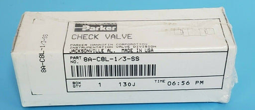 NIB PARKER 8A-C8L-1/3-SS VALVE 8AC8L1/3SS