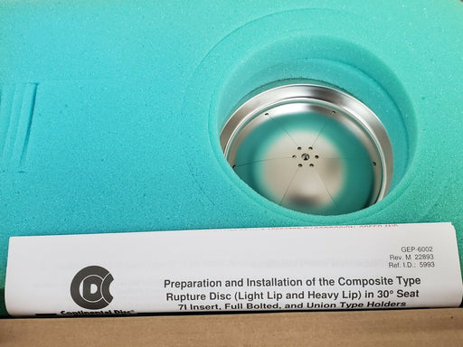 NIB CONTINENTAL DISC CORP. 8222410A TYPE: 3'' 80mm CDCV (LL) RUPTURE DISC