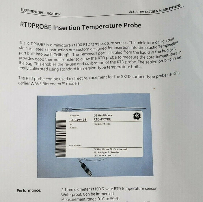 NIB GE HEALTHCARE 28-4116-67 RTD PROBE 28945046.AB 28411667