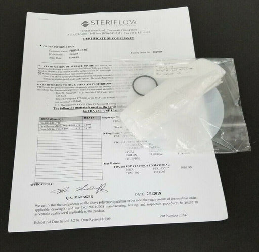 NEW VALCOR 96-100-KIT-.758 REGULATOR REPAIR KIT 1'' IN. RPR KIT 96 1''FR/4-24-01