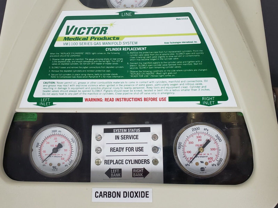 VICTOR MEDICAL PRODUCTS VM1100 NITROGEN OXIDE / CARBON DIOXIDE GAS MANIFOLD