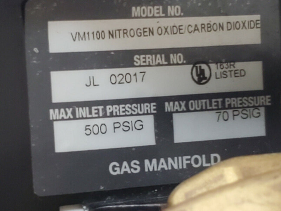 VICTOR MEDICAL PRODUCTS VM1100 NITROGEN OXIDE / CARBON DIOXIDE GAS MANIFOLD