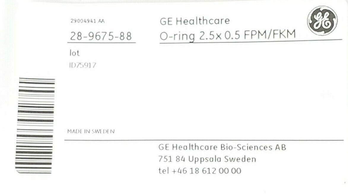 BAG OF 2 NEW GE HEALTHCARE 28-9675-88 O-RINGS 2.5x0.5 FPM/FKM 28967588
