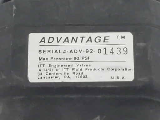 ITT ADV-92-01439 ADVANTAGE ACTUATOR 90PSI W/ 1819 1" DIAPHRAGM VALVE 25465 CF3M