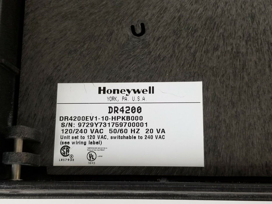HONEYWELL DR4200EV1-10-HPKB000 CHART RECORDER HOUSING DR4200 120/240VAC 20VA