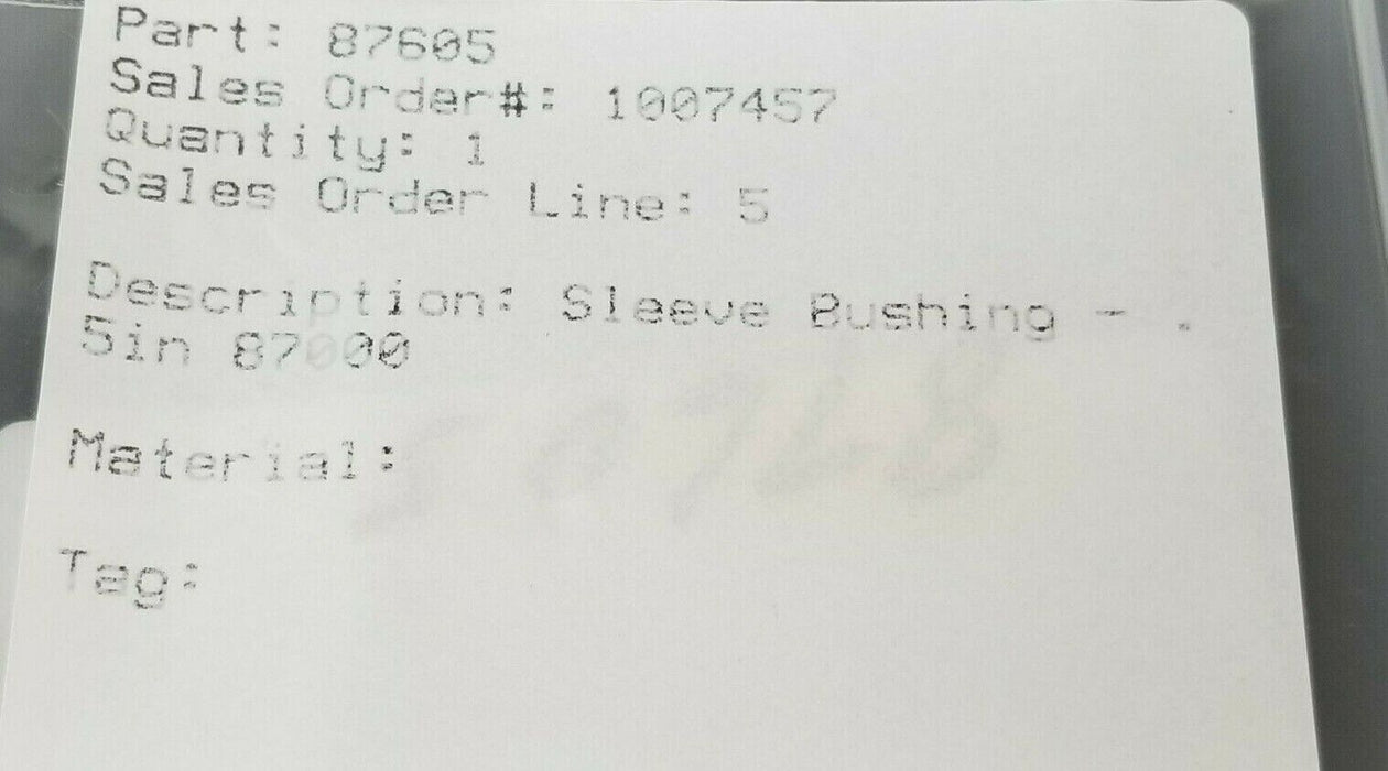 NEW BAUMANN 87605 BUSHING SLEEVE 5in 87000