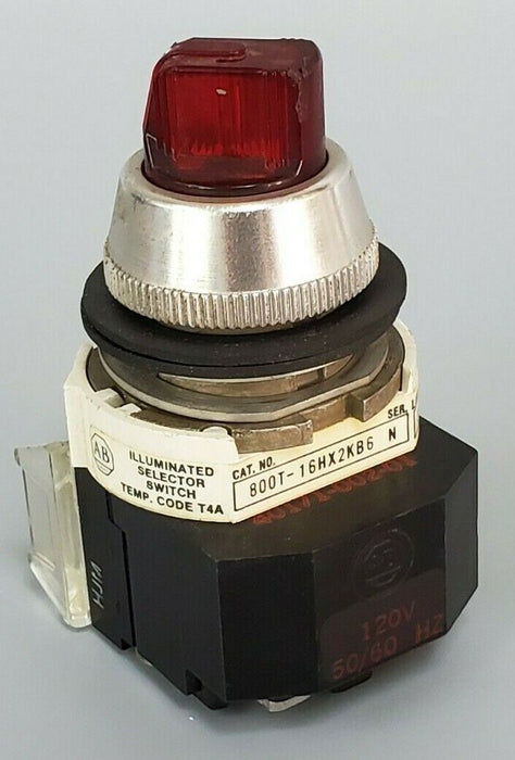 ALLEN BRADLEY 800T-16HX2KB6 SELECTOR SWITCH RED SER. N W/ 800T-XA SER. C