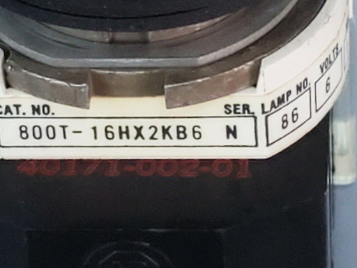 ALLEN BRADLEY 800T-16HX2KB6 SELECTOR SWITCH RED SER. N W/ 800T-XA SER. C
