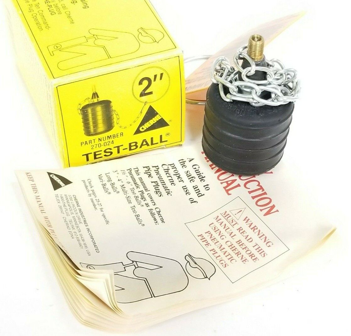 NIB CHERNE INDUSTRIES P/N: 270-024 PNEUMATIC TEST-BALL PLUG 2'' IN. 270024