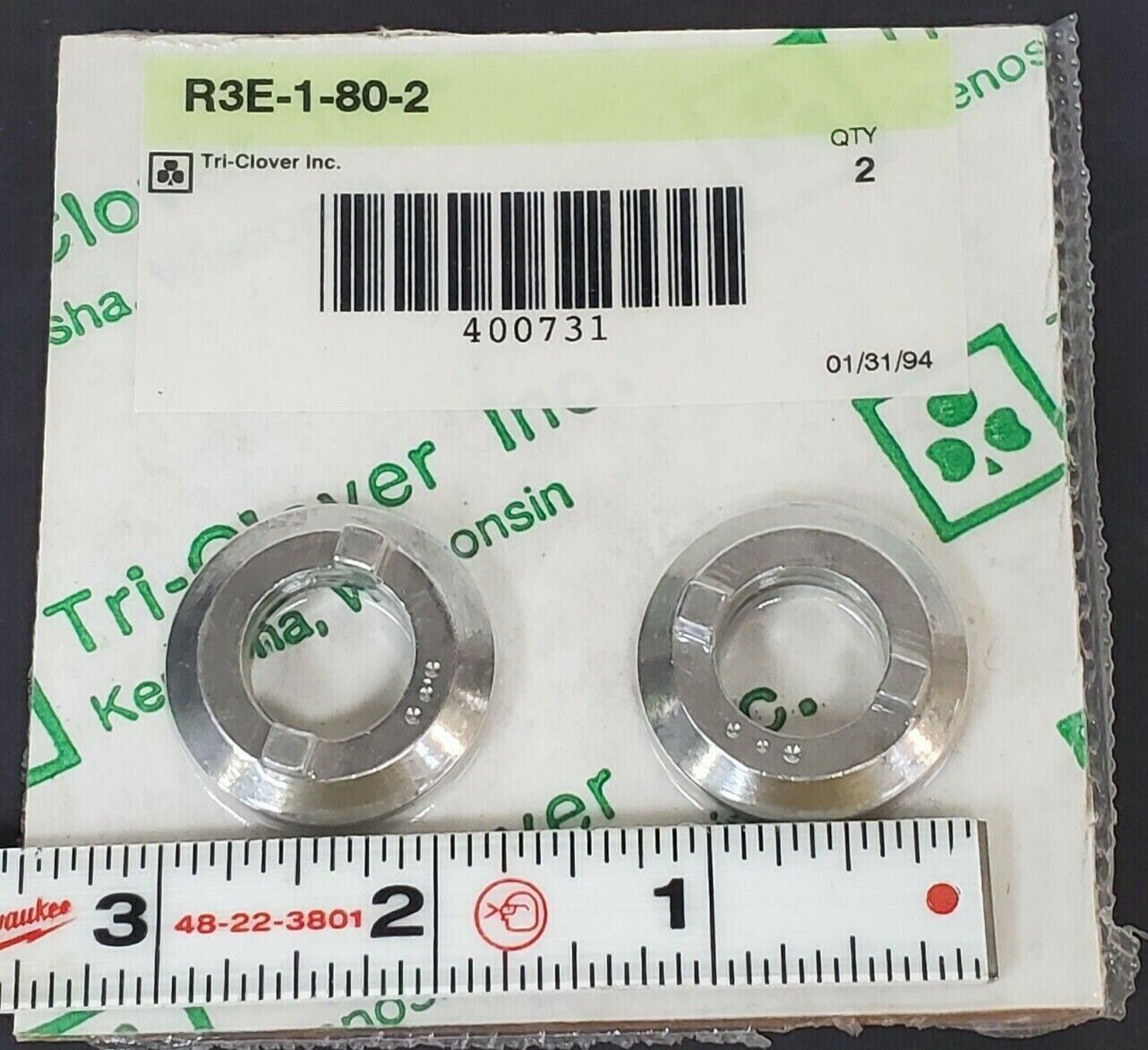 LOT OF 2 TRI-CLOVER R3E-1-80-2 SEAL RINGS R3E1802