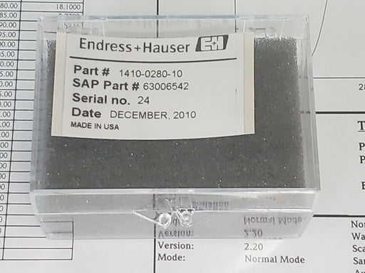 NEW ENDRESS + HAUSER 1410-0280-10 INTERFERENCE FILTER 63006542 REV. H 280BP10