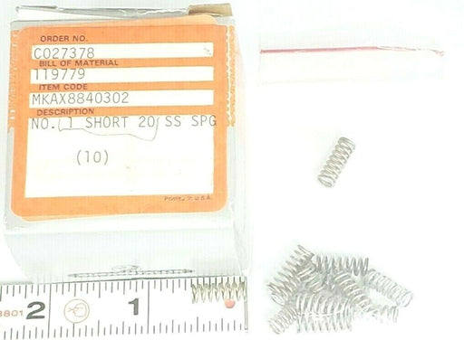 LOT OF 13 NEW DURAMETALLIC 119779 NO. 1 SHORT 20 SS SPRINGS