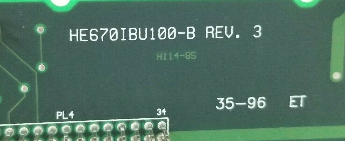 HORNER ELECTRIC HE670IBU100-B REV. 3 CONTROL BOARD H114-85 HE670IBU100B