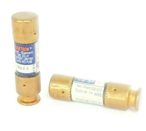 LOT OF 2 NEW COOPER BUSSMANN FRN-R-2 FUSES TIME DELAY 2AMP 250VAC, FRNR2