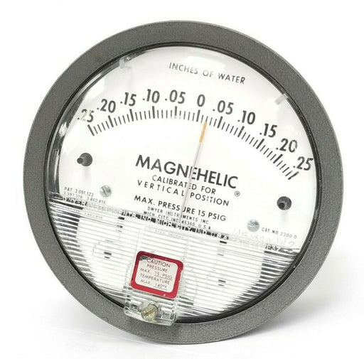 DWYER MAGNEHELIC 2300-0 PRESSURE GAUGE .25-0-.25PSIG 23000