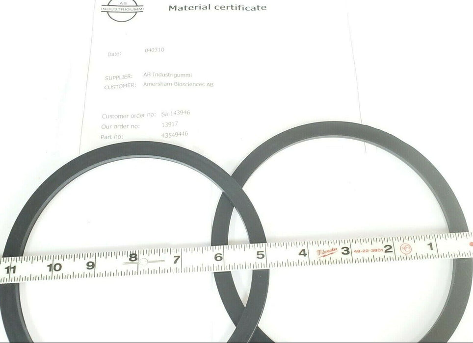 BAG OF 2 NEW AMERSHAM BIOSCIENCES 44-5494-46 FLAT GASKETS AIR TRAP OD 263mm