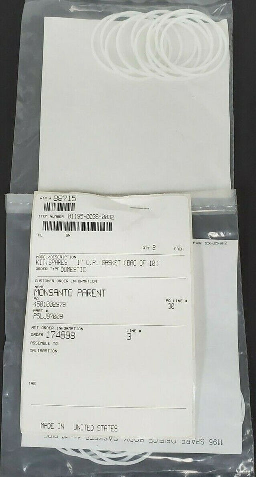 LOT OF 20 NEW GENERIC KIT, SPARES 1'' O.P. GASKETS 1195-0036-0032