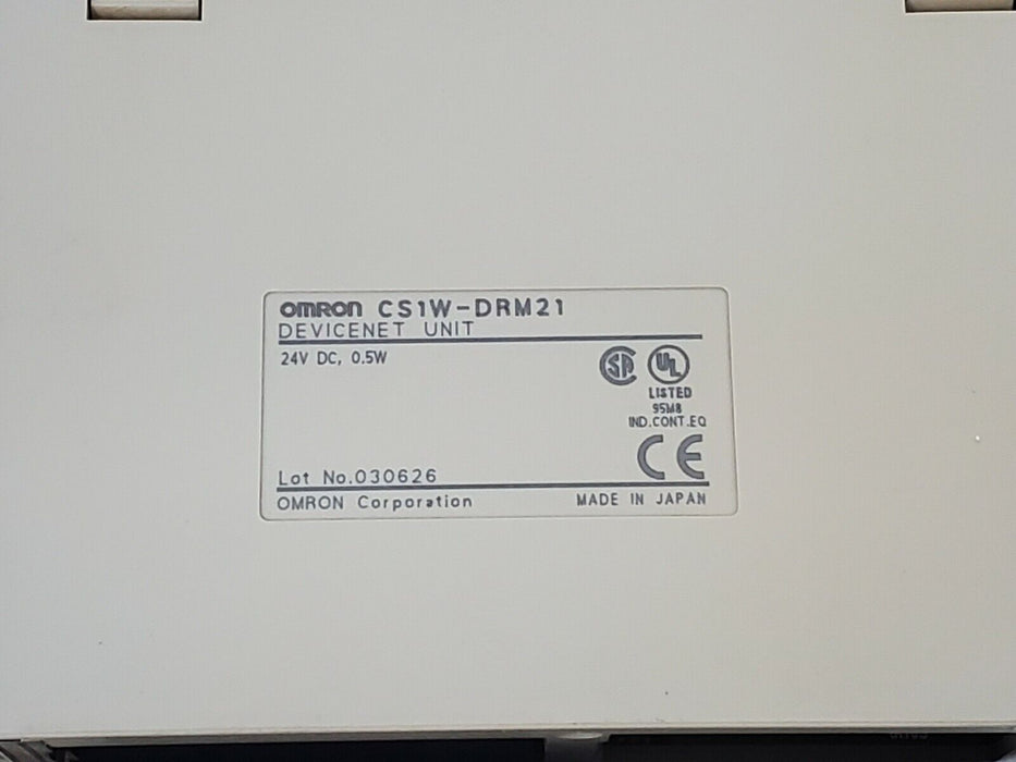 LOT OF 2 OMRON CS1W-DRM21 DEVICENET UNITS 24V DC, 0.5W, CS1WDRM21