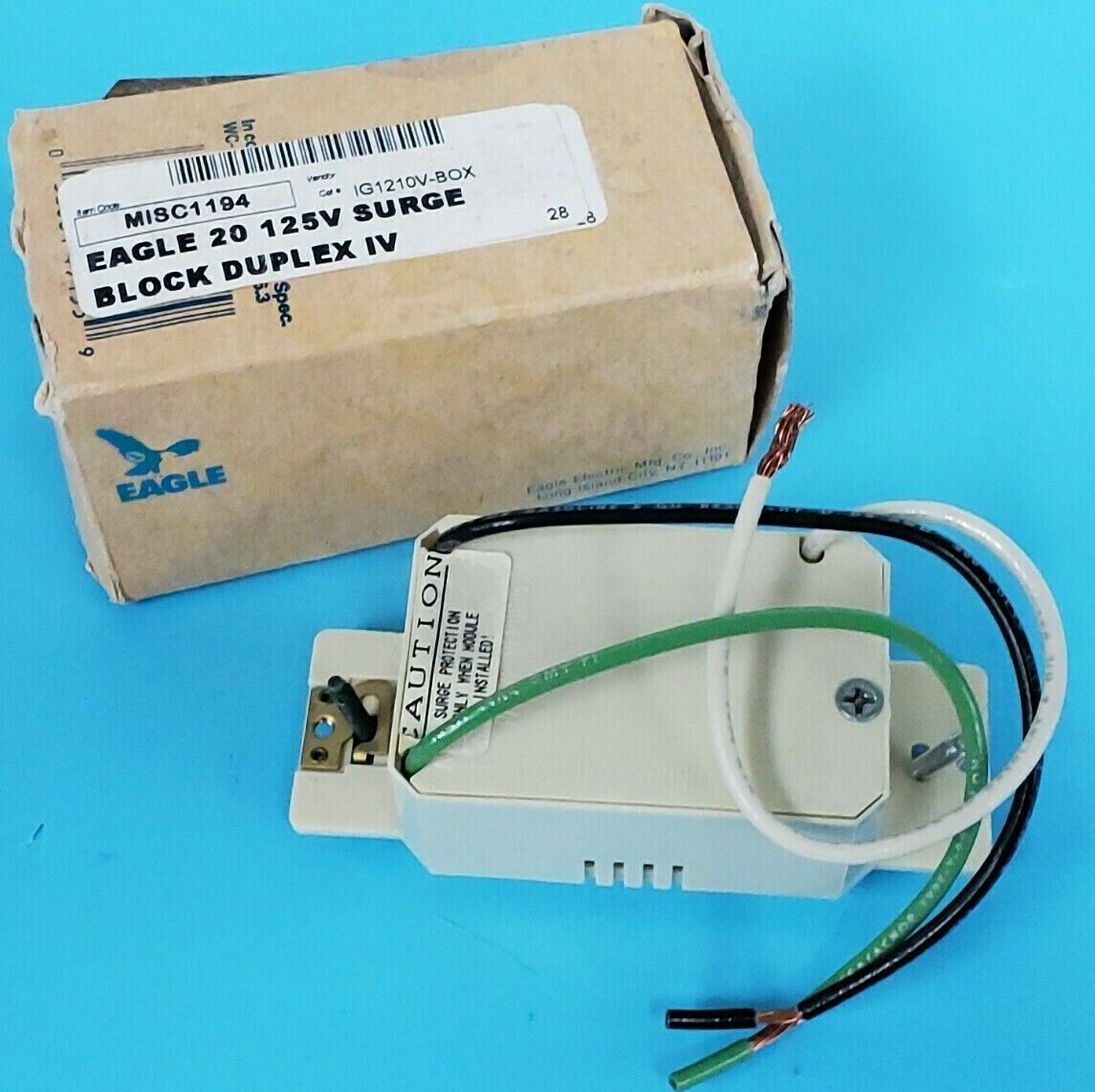 NIB EAGLE IG1210V-BOX RECEPTACLE 20AMP 125V 60HZ