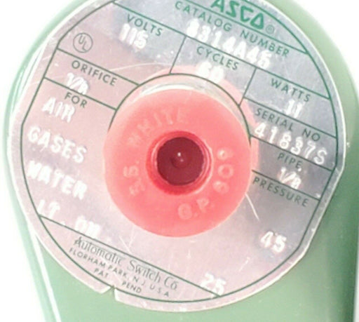 NIB ASCO 8314A45 SOLENOID COIL 115V, 60 CYCLES, 11 WATTS, 1/8'' ORIFICE